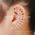 Último diseño elegante elegante aleación rhinestone abrigo clip en los pendientes